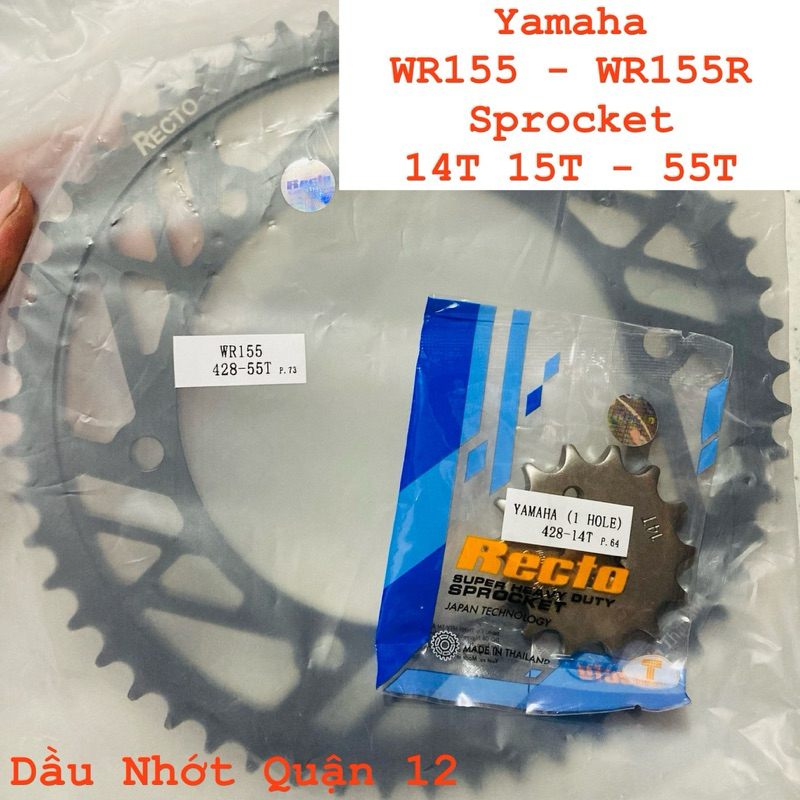 Yamaha WR155 - Yamaha WR155R Nhông 14T 15T - Dĩa 51T 55T Chuẩn 428 Recto Thailand
