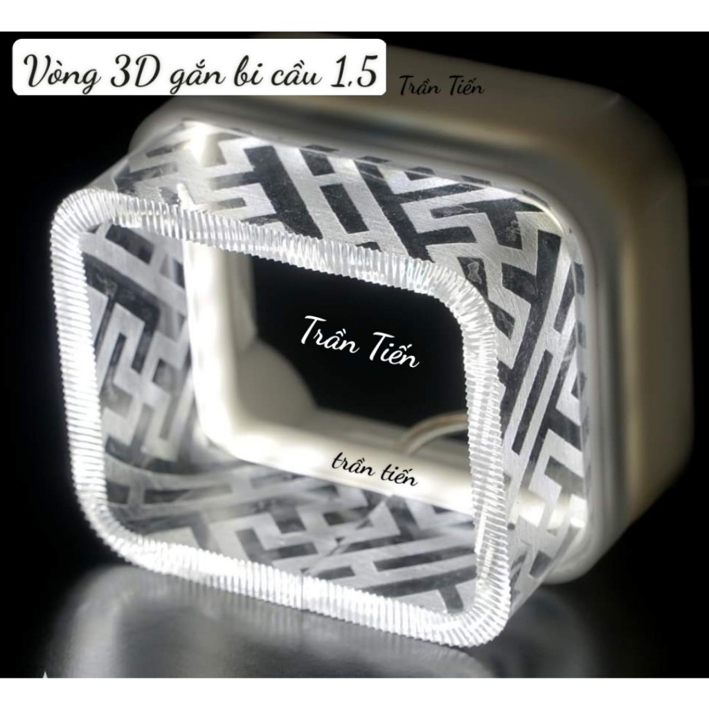 Vòng thiên thần 3D vuông gắn bi cầu 1.5 inch