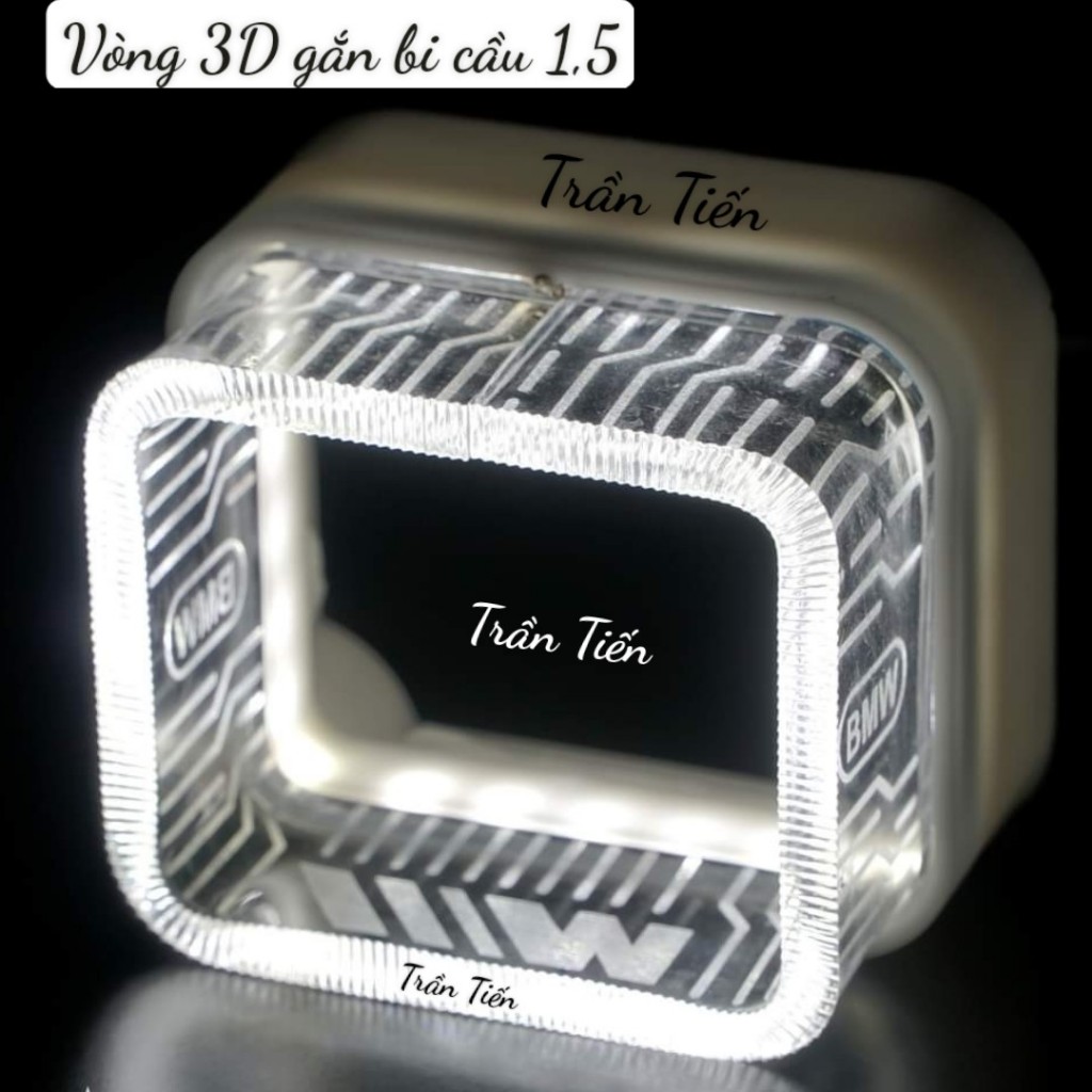 Vòng thiên thần 3D vuông gắn bi cầu 1.5 inch