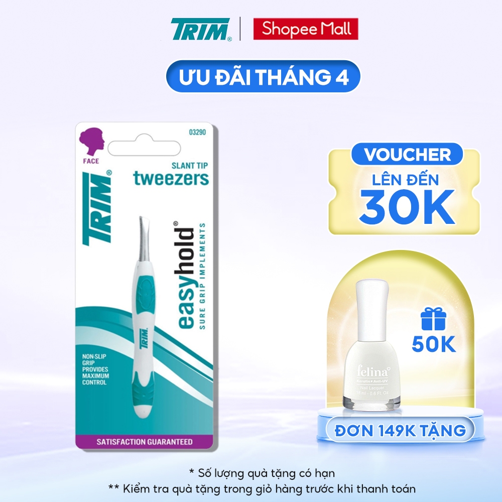 [Mã FRANCIA50 giảm 50% đơn 0] Nhíp nhổ lông mày Hiệu TRIM Cao Cấp - Nhíp Xéo Tay Cầm