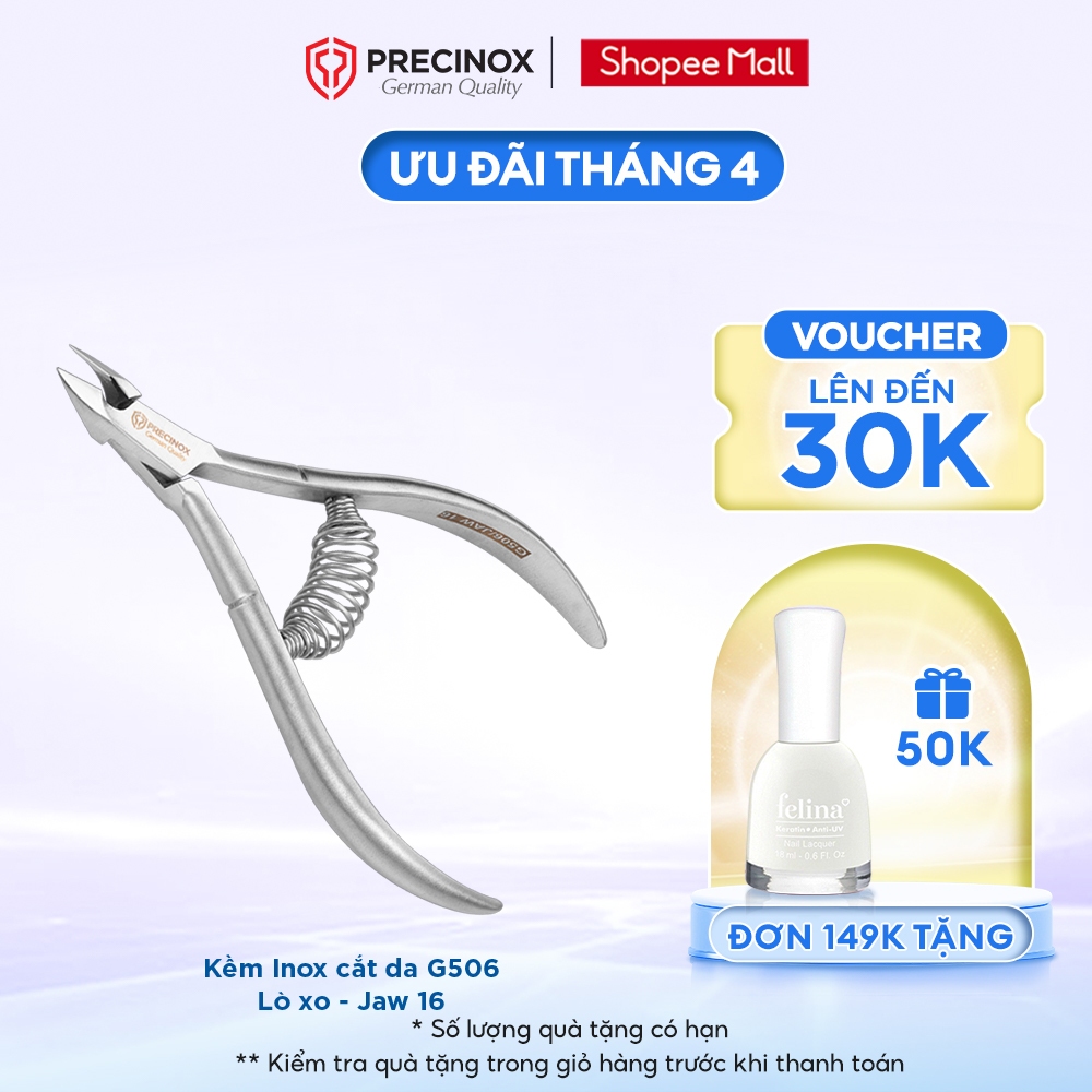 Kềm Inox cắt da Precinox - G506, lò xo, Jaw 16