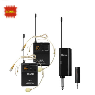 Micro không dây UHF đeo tai hạt gạo màu da cắm loa kéo, âm ly