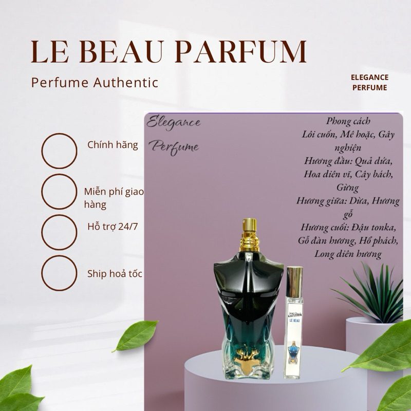 [Mẫu thử] Nước hoa nam chính hãng JPG Le Beau Parfum Intense, Nước hoa chiết le Beau ELEGANCE PERFUM