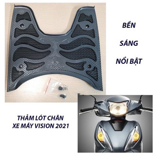 Thảm để chân lót sàn vân cacbon carbon đen xe máy vision 2014-2021-2024