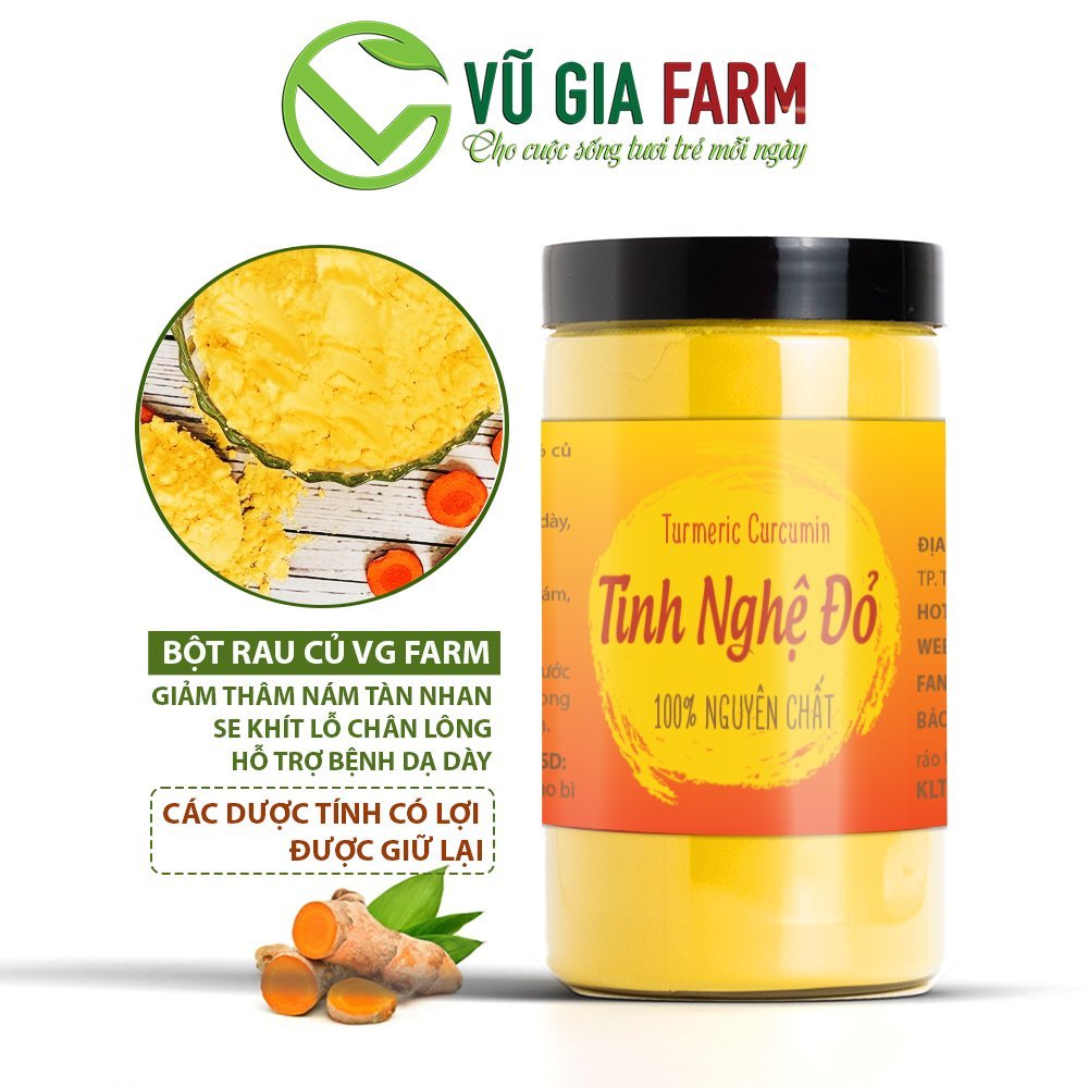 Tinh Nghệ Đỏ Nguyên Chất Vũ Gia (500g/hũ) - Đã được kiểm nghiệm y tế