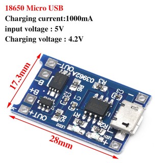 Mạch sạc pin tp4056 có ic bảo vệ pin 18650 pin lithium 3.7v-4.2v tự ngắt khi sạc đầy