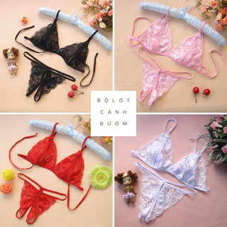 Bikini ren hở đũng , bộ đồ lót cánh bướm BK02