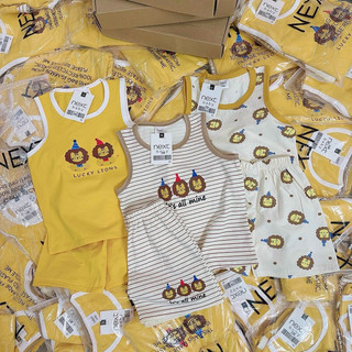 Combo 3 bộ cotton ba lỗ bé trai xuất dư xinh xắn