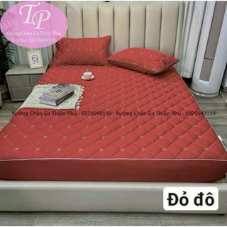 Bộ ga chun phi lụa trần bông hoạ tiết chữ x kích thước : 1m6 x 2m - 1m8 x 2m - 2m x 2m2
