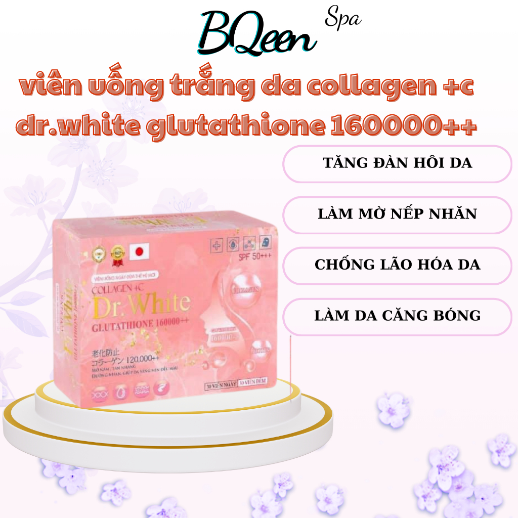 Viên uống trắng da collagen+C Glutathione 16000++  Giúp mờ nám, giảm thâm