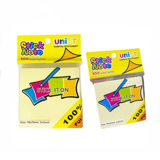 Giấy nhắn Stick It ON, 76×76mm 3''×3'', 100 tờ Vàng - 1 tệp - Giấy Note - TD OFFICE