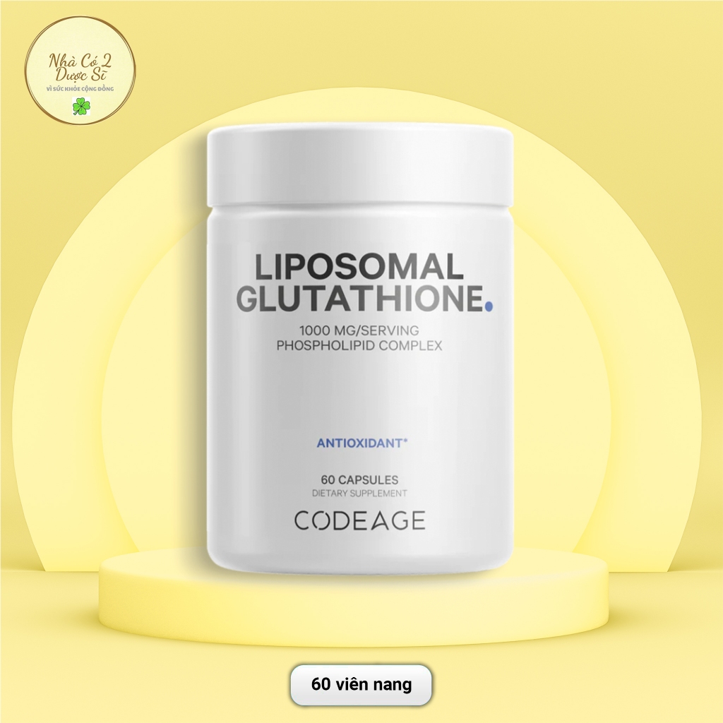 Viên Uống Glutathione 1000mg Sáng Da, Mờ Nám, Tàn Nhang Liposomal Glutathione 1000mg Codeage - Hộp 60 viên