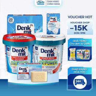 Bột giặt tẩy trắng quần áo Denkmit Oxi Power, Giấy Giặt Tẩy Trắng Denkmit Chuyên Dùng Cho Máy Giặt Hàng Nội Địa Đức