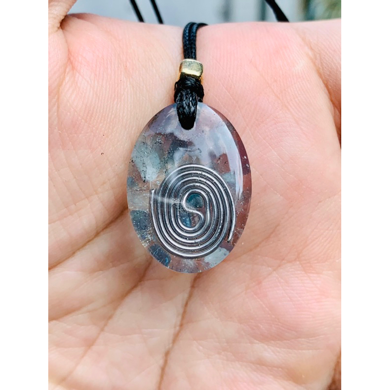 Aquamarine Orgone NeckIace - vòng phong thuỷ Orgone đá Aquamarine
