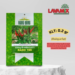 Hạt giống Ớt Hiểm Lai F1 Rado 789 (0,2g~40 hạt) hiệu Rạng Đông trồng quanh năm, sinh trưởng khỏe | Green House