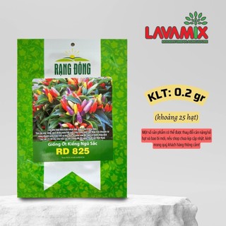 Hạt giống Ớt Kiểng Ngũ Sắc Rd 825 (0,2g~25 hạt) hiệu Rạng Đông năng suất cao, dễ chăm sóc | Green Housef