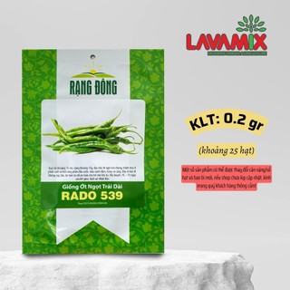 Hạt giống Ớt Ngọt Trái Dài Rado 539 (0,2g~25 hạt) hiệu Rạng Đông chịu nhiệt tốt | Green House