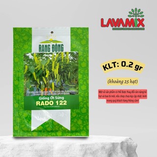 Hạt giống Ớt Sừng Rado 122 (0,2g~25 hạt) hiệu Rạng Đông năng suất cao, trồng quanh năm | Green House