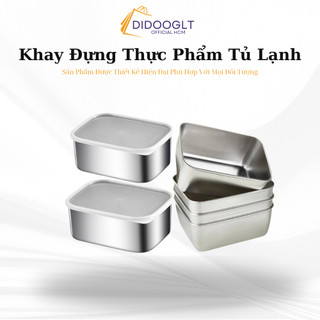 Hộp đựng thực phẩm tủ lạnh kèm nắp nhựa chất liệu inox 304 dùng được cho lò vi sóng ( didooglt )