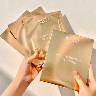 [CHÍNH HÃNG] Mặt Nạ GẠO Hồ Ngọc Hà Gold Premium Hydrogel Rice Mask MOI Cosmetics Dưỡng Ẩm Trắng Sáng Trẻ Hoá Da 3 MIẾNG