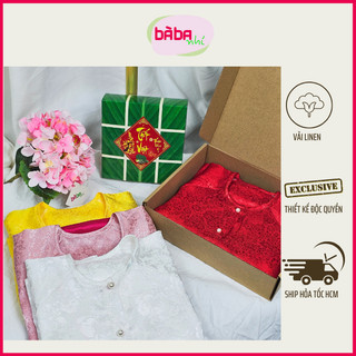 Bộ đồ bà ba gấm lụa vàng cho bé yêu từ 6 - 26kg