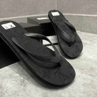 Dép tông nam nữ Eo Vì cao su non ép xốp 2 lớp dập hoạ tiết vân hoa monogram quai đúc nổi chữ