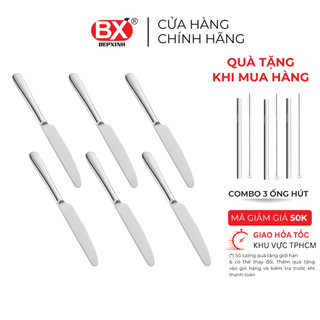 Dao Ăn Inox không gỉ 420, cán trơn cao cấp, set 6 cái, Bếp Xinh, LAGOM