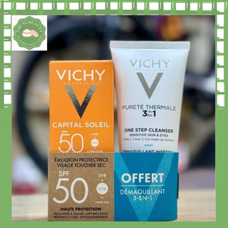 Set kem chống nắng Vichy kèm sữa rửa mặt 3in1