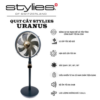 Quạt cây stylies uranus, quạt đứng, gió mạnh, chạy êm, siêu sang, nhập đức, bh 12 tháng, giadungnhapkhau