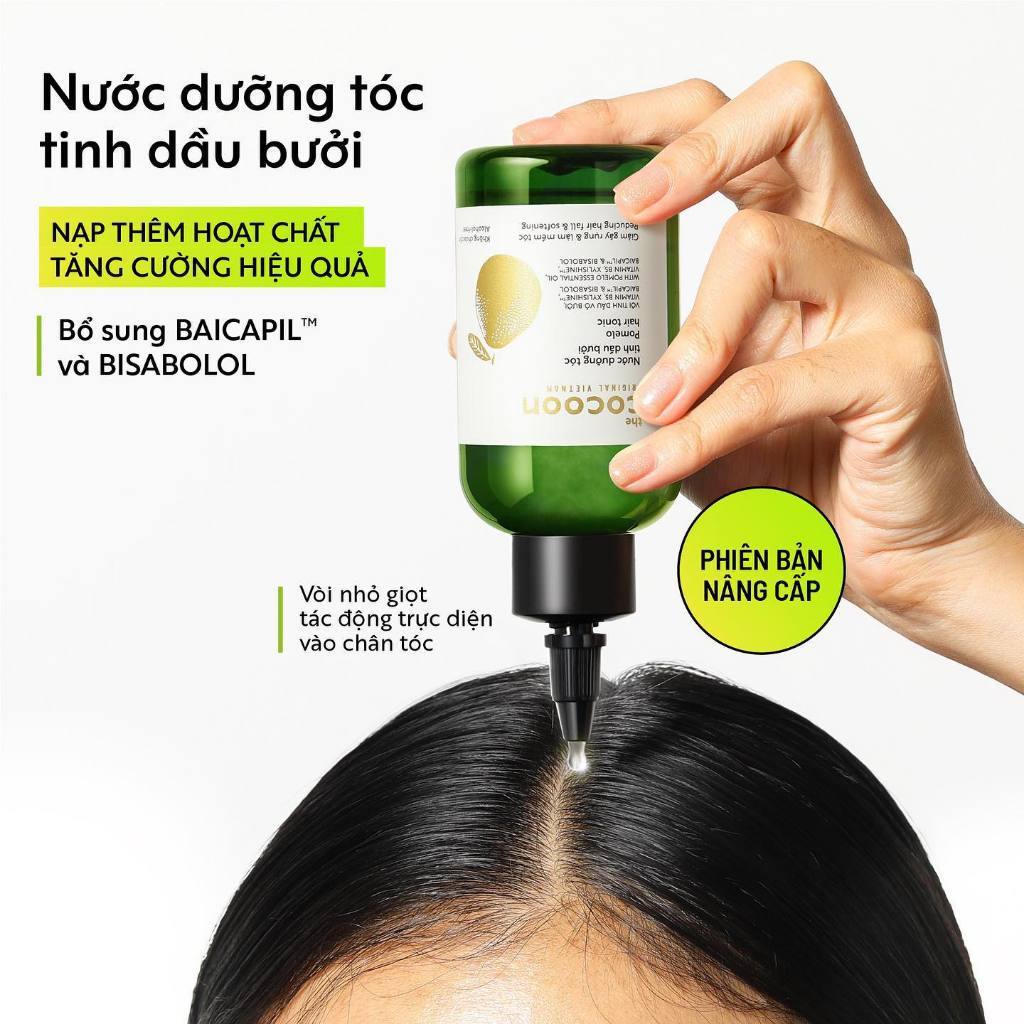 Combo kích thích mọc tóc và phục hồi nước dưỡng tóc tinh dầu bưởi Cocoon 140ML BẢN MỚI + Nước xịt dưỡng tóc sachi 140ml