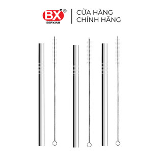 Ống hút trân châu inox 304, kèm theo cọ vệ sinh, Bếp Xinh, số lượng 3 cái