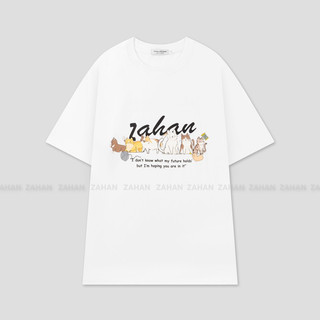 Áo thun nam nữ tay lỡ form rộng ZAHAN, Áo phông unisex nhiều màu in họa tiết cao cấp, vải cotton 100% thấm hút mồ hôi