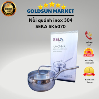 Nồi quánh inox 304 SEKA SK6070 size 18cm có nắp dung tích 2,5L đáy 5 lớp siêu bền, truyền nhiệt tốt