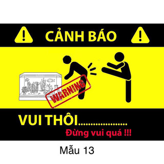 TEM CẢNH BÁO dán hồ cá | decan dán hồ cá | tem dan hồ