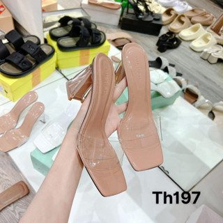 Dép cao gót quai trong gót meka sơn 7p