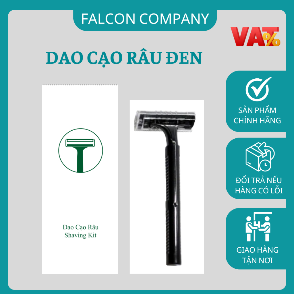 100 Dao cạo râu dùng 1 lần khách sạn, Dao cạo râu đen mờ đóng túi kraft trắng chuyên dụng cho nhà ng