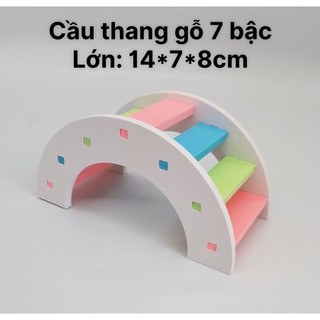 Cầu thang gỗ lớn 7 bậc cầu vồng 148cm cho hamster