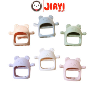 Gặm nướu cầm tay Bar Rot cho bé, gặm nướu hình gấu hình thỏ cao cấp silicon kèm hộp đựng - Jiayi Baby