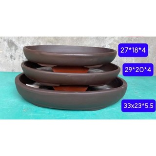 Chậu Oval bonsai cây cảnh màu đen 3 size SP833