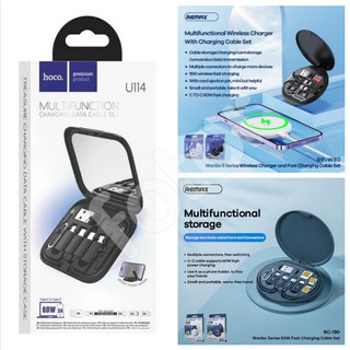 Hộp dây cáp sạc nhanh remax rp-w80, rc-190 , hoco u114, phantom pt-3 đa năng