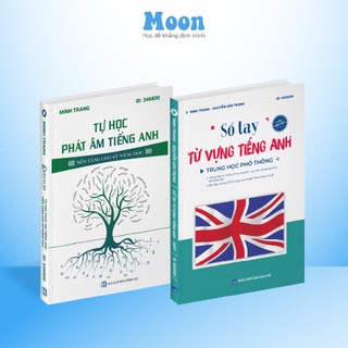 Combo 2 sách tự học phát âm và từ vựng tiếng anh theo chủ đề, sổ tay luyện thi tiếng anh moonbook