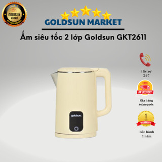 Ấm siêu tốc 2 lớp Goldsun GKT2611 dung tích 1.8L thiết kế sáng trọng, đun sôi nhanh, tự ngắt khi sôi
