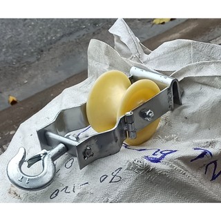 Ròng rọc nhựa chịu lực 2 tấn, Puly nhựa, buli nhựa 120x80 (Đường kính 12cm; độ rộng của rãnh 8cm; puly nhựa