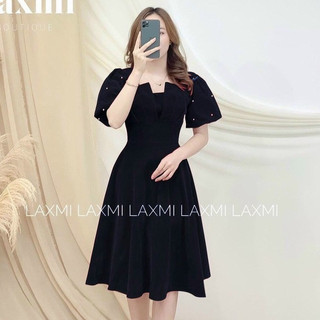 Đầm Nữ Dự Dáng Xòe Thiết Kế Đính Cườm Xinh Xắn Có 2 Lớp 2 màu