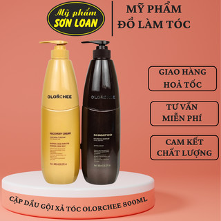 Cặp dầu gội đầu xả tóc Olorchee 800ml dưỡng tóc giúp phục hồi tóc hư tổn