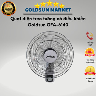Quạt điện treo tường có điều khiển Goldsun chính hãng GFA-6140 công suất 50W có điều khiển từ xa