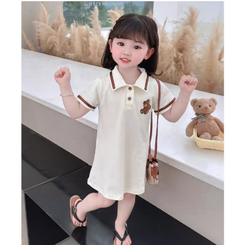 Váy cho bé gái, Váy polo cổ bẻ dáng xòe đuôi cá cho bé gái từ 8-25kg