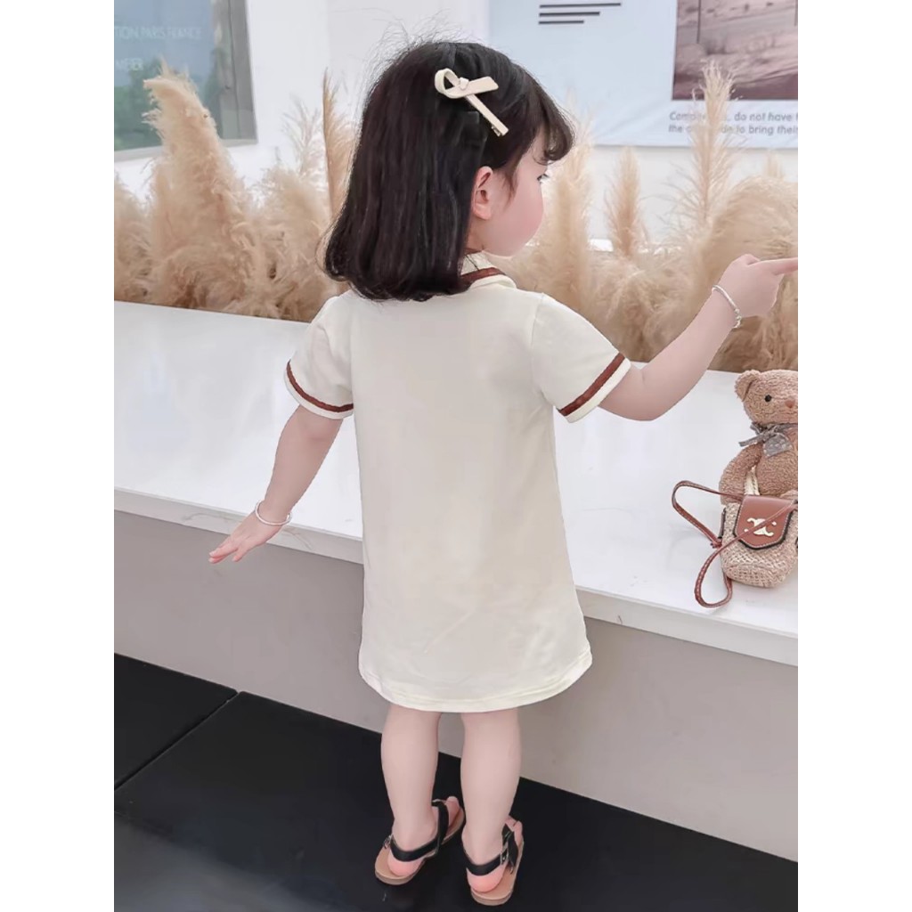 Váy cho bé gái, Váy polo cổ bẻ dáng xòe đuôi cá cho bé gái từ 8-25kg