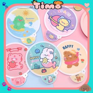 Quạt vải cầm tay gấp gọn xếp tự bung mini cute timo ddq09
