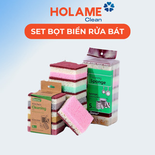 Miếng rửa chén bát 2 mặt mềm cứng tiện dụng tạo bọt cọ rửa bát đĩa xoong nồi siêu sạch